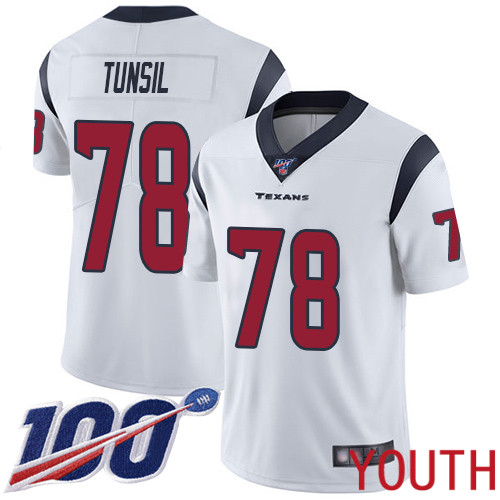 Houston Texans Limited White Youth Laremy Tunsil Road Jersey NFL Football 78 100th Season Vapor Untouchable